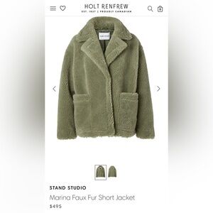Like New STAND STUDIO Marina Faux Fur Short Jacket Sz 32 (2 US)